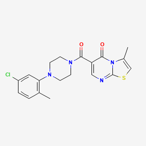 molecular formula C19H19ClN4O2S B4447321 6-{[4-(5-chloro-2-methylphenyl)-1-piperazinyl]carbonyl}-3-methyl-5H-[1,3]thiazolo[3,2-a]pyrimidin-5-one 