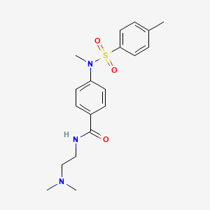 molecular formula C19H25N3O3S B4447327 N-[2-(dimethylamino)ethyl]-4-{methyl[(4-methylphenyl)sulfonyl]amino}benzamide 