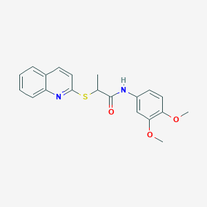 molecular formula C20H20N2O3S B4447331 N-(3,4-dimethoxyphenyl)-2-(2-quinolinylthio)propanamide 