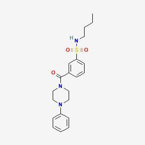 molecular formula C21H27N3O3S B4447333 N-butyl-3-[(4-phenyl-1-piperazinyl)carbonyl]benzenesulfonamide 