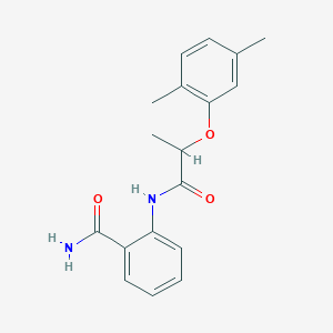 molecular formula C18H20N2O3 B4447335 2-{[2-(2,5-dimethylphenoxy)propanoyl]amino}benzamide 