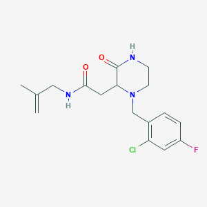 molecular formula C17H21ClFN3O2 B4447340 2-[1-(2-chloro-4-fluorobenzyl)-3-oxo-2-piperazinyl]-N-(2-methyl-2-propen-1-yl)acetamide 