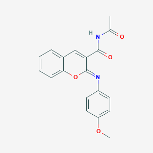 molecular formula C19H16N2O4 B444735 (2Z)-N-acetyl-2-[(4-methoxyphenyl)imino]-2H-chromene-3-carboxamide CAS No. 910218-59-6