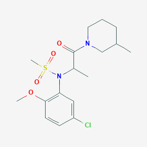 molecular formula C17H25ClN2O4S B4447361 N-(5-chloro-2-methoxyphenyl)-N-[1-methyl-2-(3-methyl-1-piperidinyl)-2-oxoethyl]methanesulfonamide 