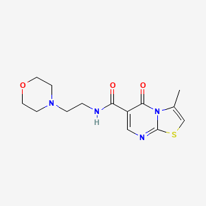 molecular formula C14H18N4O3S B4447369 3-methyl-N-[2-(morpholin-4-yl)ethyl]-5-oxo-5H-[1,3]thiazolo[3,2-a]pyrimidine-6-carboxamide 