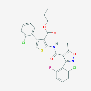 molecular formula C25H19Cl2FN2O4S B444737 Propyl 2-({[3-(2-chloro-6-fluorophenyl)-5-methyl-4-isoxazolyl]carbonyl}amino)-4-(2-chlorophenyl)-3-thiophenecarboxylate 