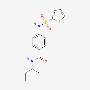 molecular formula C15H18N2O3S2 B4447413 N-(sec-butyl)-4-[(2-thienylsulfonyl)amino]benzamide 