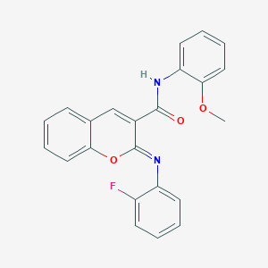 2-[(2-fluorophenyl)imino]-N-(2-methoxyphenyl)-2H-chromene-3-carboxamide
