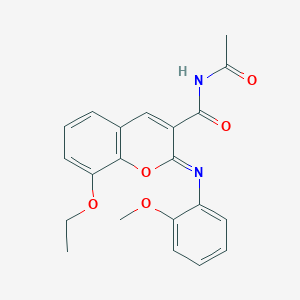 molecular formula C21H20N2O5 B444746 N-acetyl-8-ethoxy-2-[(2-methoxyphenyl)imino]-2H-chromene-3-carboxamide 