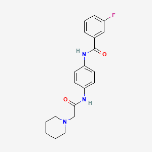 molecular formula C20H22FN3O2 B4447465 3-fluoro-N-{4-[(piperidin-1-ylacetyl)amino]phenyl}benzamide 