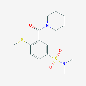 molecular formula C15H22N2O3S2 B4447476 N,N-dimethyl-4-(methylthio)-3-(1-piperidinylcarbonyl)benzenesulfonamide 