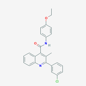 molecular formula C25H21ClN2O2 B444750 2-(3-chlorophenyl)-N-(4-ethoxyphenyl)-3-methylquinoline-4-carboxamide 