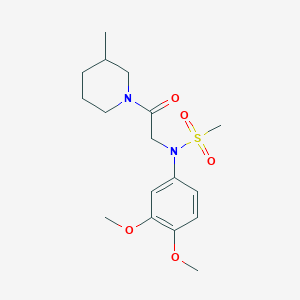 N-(3,4-dimethoxyphenyl)-N-[2-(3-methyl-1-piperidinyl)-2-oxoethyl]methanesulfonamide