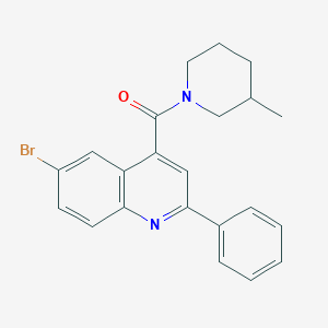 molecular formula C22H21BrN2O B444754 (6-Bromo-2-phenylquinolin-4-yl)-(3-methylpiperidin-1-yl)methanone 