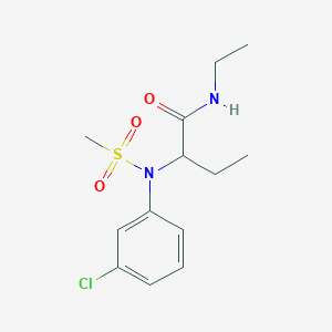 molecular formula C13H19ClN2O3S B4447542 2-[(3-chlorophenyl)(methylsulfonyl)amino]-N-ethylbutanamide 