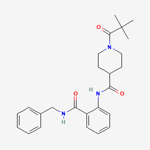 molecular formula C25H31N3O3 B4447548 N-[2-(benzylcarbamoyl)phenyl]-1-(2,2-dimethylpropanoyl)piperidine-4-carboxamide 