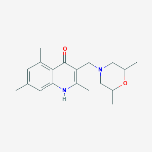 molecular formula C19H26N2O2 B4447572 3-[(2,6-dimethyl-4-morpholinyl)methyl]-2,5,7-trimethyl-4-quinolinol 