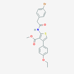 molecular formula C22H20BrNO4S B444758 Methyl 2-{[(4-bromophenyl)acetyl]amino}-4-(4-ethoxyphenyl)-3-thiophenecarboxylate 