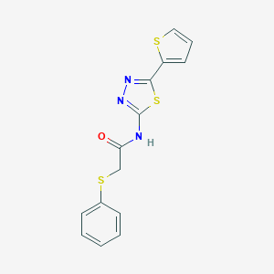 molecular formula C14H11N3OS3 B444759 2-(phenylsulfanyl)-N-[5-(2-thienyl)-1,3,4-thiadiazol-2-yl]acetamide 