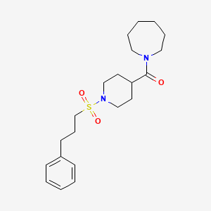 molecular formula C21H32N2O3S B4447599 1-({1-[(3-phenylpropyl)sulfonyl]-4-piperidinyl}carbonyl)azepane 