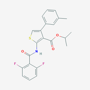 molecular formula C22H19F2NO3S B444760 Isopropyl 2-[(2,6-difluorobenzoyl)amino]-4-(3-methylphenyl)-3-thiophenecarboxylate 