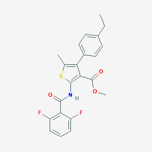 molecular formula C22H19F2NO3S B444761 Methyl 2-[(2,6-difluorobenzoyl)amino]-4-(4-ethylphenyl)-5-methyl-3-thiophenecarboxylate 