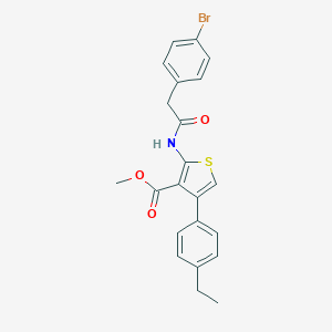 molecular formula C22H20BrNO3S B444762 Methyl 2-{[(4-bromophenyl)acetyl]amino}-4-(4-ethylphenyl)-3-thiophenecarboxylate 