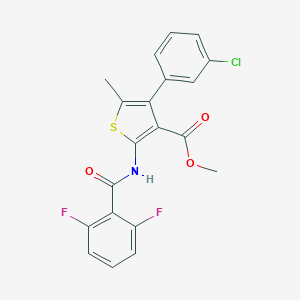 molecular formula C20H14ClF2NO3S B444763 Methyl 4-(3-chlorophenyl)-2-[(2,6-difluorobenzoyl)amino]-5-methyl-3-thiophenecarboxylate 
