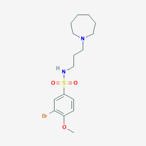 molecular formula C16H25BrN2O3S B4447634 N-[3-(1-azepanyl)propyl]-3-bromo-4-methoxybenzenesulfonamide 