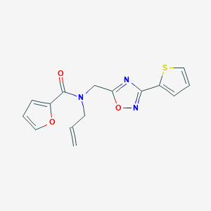 molecular formula C15H13N3O3S B4447646 N-prop-2-enyl-N-[(3-thiophen-2-yl-1,2,4-oxadiazol-5-yl)methyl]furan-2-carboxamide 