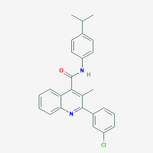 molecular formula C26H23ClN2O B444765 2-(3-chlorophenyl)-N-(4-isopropylphenyl)-3-methyl-4-quinolinecarboxamide 
