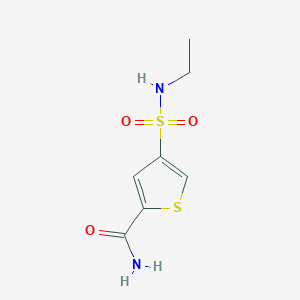 molecular formula C7H10N2O3S2 B4447652 4-(Ethylsulfamoyl)thiophene-2-carboxamide 