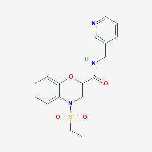 molecular formula C17H19N3O4S B4447670 4-(ethylsulfonyl)-N-(3-pyridinylmethyl)-3,4-dihydro-2H-1,4-benzoxazine-2-carboxamide 