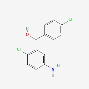 molecular formula C13H11Cl2NO B4447694 (5-Amino-2-chlorophenyl)-(4-chlorophenyl)methanol 