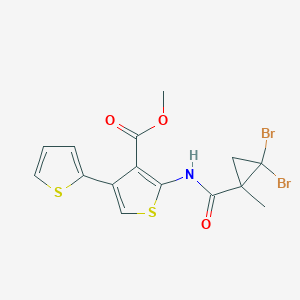 molecular formula C15H13Br2NO3S2 B444773 Methyl 2-{[(2,2-dibromo-1-methylcyclopropyl)carbonyl]amino}-2',4-bithiophene-3-carboxylate 