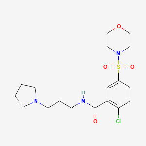 molecular formula C18H26ClN3O4S B4447762 2-chloro-5-(4-morpholinylsulfonyl)-N-[3-(1-pyrrolidinyl)propyl]benzamide 