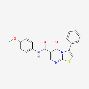 molecular formula C20H15N3O3S B4447775 N-(4-methoxyphenyl)-5-oxo-3-phenyl-5H-[1,3]thiazolo[3,2-a]pyrimidine-6-carboxamide 