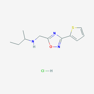 molecular formula C11H16ClN3OS B4447795 N-[(3-thiophen-2-yl-1,2,4-oxadiazol-5-yl)methyl]butan-2-amine;hydrochloride 