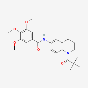 molecular formula C24H30N2O5 B4447799 N-[1-(2,2-dimethylpropanoyl)-1,2,3,4-tetrahydro-6-quinolinyl]-3,4,5-trimethoxybenzamide 