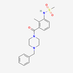 molecular formula C20H25N3O3S B4447805 N-{3-[(4-benzyl-1-piperazinyl)carbonyl]-2-methylphenyl}methanesulfonamide 