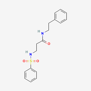 molecular formula C17H20N2O3S B4447810 N-(2-phenylethyl)-N~3~-(phenylsulfonyl)-beta-alaninamide 