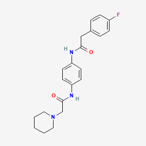 2-(4-fluorophenyl)-N-{4-[(1-piperidinylacetyl)amino]phenyl}acetamide