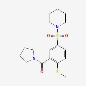 molecular formula C17H24N2O3S2 B4447838 1-{[4-(methylthio)-3-(1-pyrrolidinylcarbonyl)phenyl]sulfonyl}piperidine 