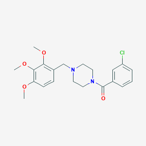 molecular formula C21H25ClN2O4 B444789 (3-Chloro-phenyl)-[4-(2,3,4-trimethoxy-benzyl)-piperazin-1-yl]-methanone 