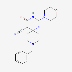 9-benzyl-2-(4-morpholinyl)-4-oxo-1,3,9-triazaspiro[5.5]undec-2-ene-5-carbonitrile