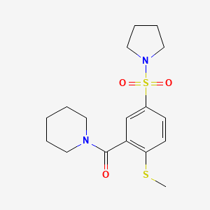 molecular formula C17H24N2O3S2 B4447925 1-[2-(methylthio)-5-(1-pyrrolidinylsulfonyl)benzoyl]piperidine 