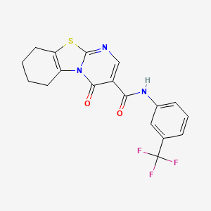 molecular formula C18H14F3N3O2S B4447933 4-oxo-N-[3-(trifluoromethyl)phenyl]-6,7,8,9-tetrahydro-4H-pyrimido[2,1-b][1,3]benzothiazole-3-carboxamide 