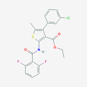 molecular formula C21H16ClF2NO3S B444794 Ethyl 4-(3-chlorophenyl)-2-[(2,6-difluorobenzoyl)amino]-5-methyl-3-thiophenecarboxylate 