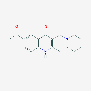 molecular formula C19H24N2O2 B4447953 6-acetyl-2-methyl-3-[(3-methylpiperidin-1-yl)methyl]-1H-quinolin-4-one 