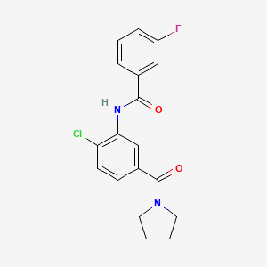 N-[2-chloro-5-(1-pyrrolidinylcarbonyl)phenyl]-3-fluorobenzamide